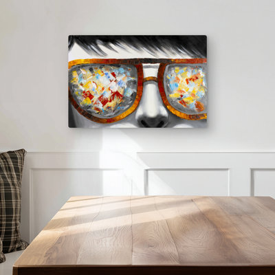 Colorful Sunglasses - Orange Metal Print for Home Decor