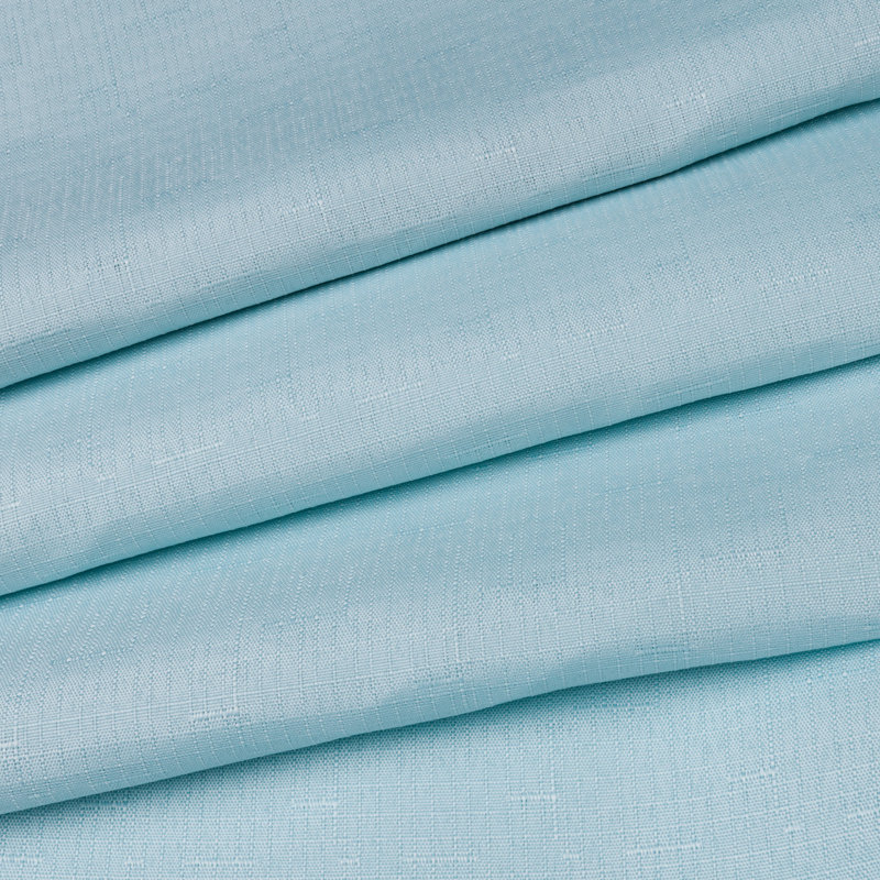 Bartek No Hook Slub Linen Textured Shower Curtain with Snap-in PEVA Liner Set, Blue, 74"H x 71"W