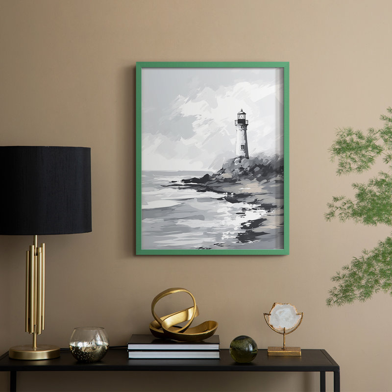 NAUTICAL Series Dxxviii, reproduction encadrée - bois massif, H 30 po x l 24 po, Vert