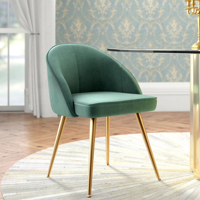 Mccain 45 cm H Velvet Side Chair, Green