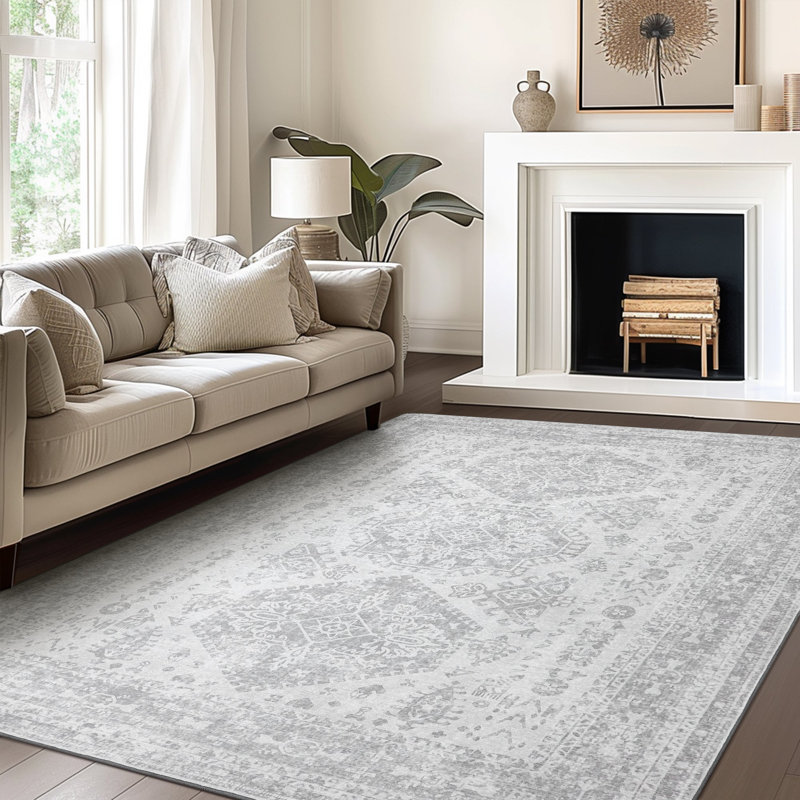Tapis gris antidérapant Agora, Rectangle 9 pi x 12 pi
