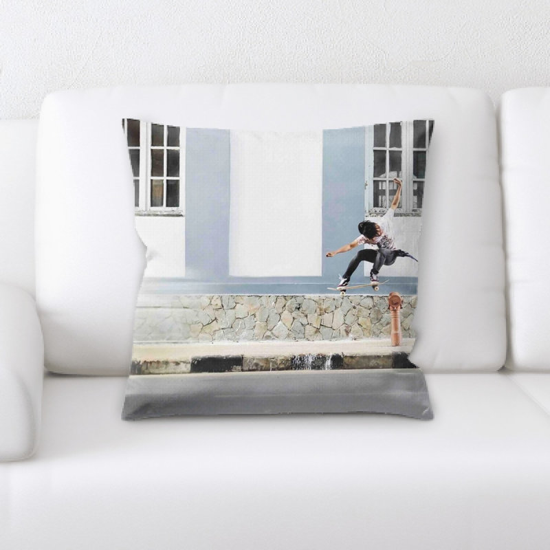 Street Life Microsuede Reversible Throw Pillow
