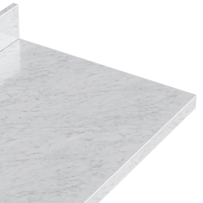 ARIEL Kelly 49 Single Sink Bathroom Vanity with Italian Carrara Marble Top, Oval, Oak, 61"