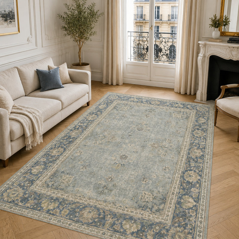 Vintage Look Cotton and Chenille Flatweave Area Rug, 200 x 300 cm
