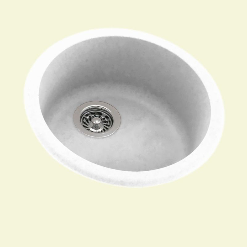 Évier de cuisine à surface solide 18,5 po x 18,5 po, Blanc