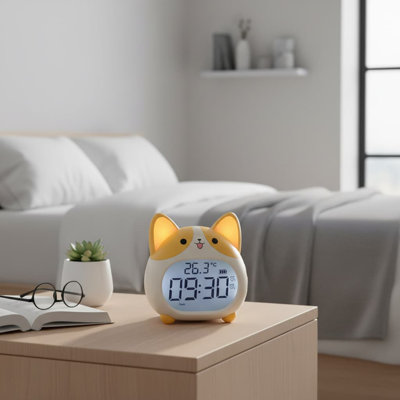 Digital Electric Alarm Tabletop Clock Yellow