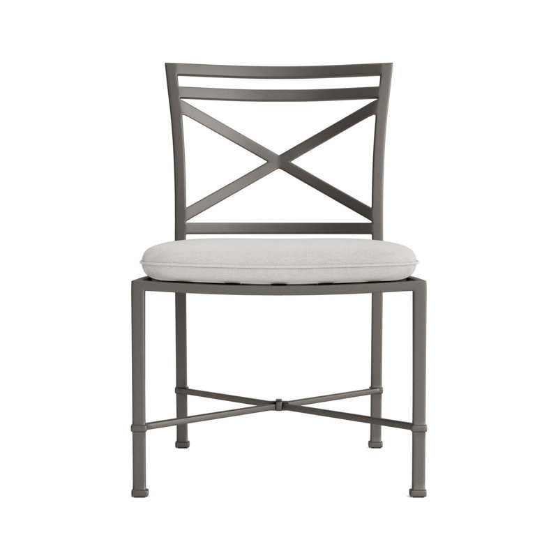 Venetian Outdoor Dining Side Chair, Mica, Fusion Dove, White