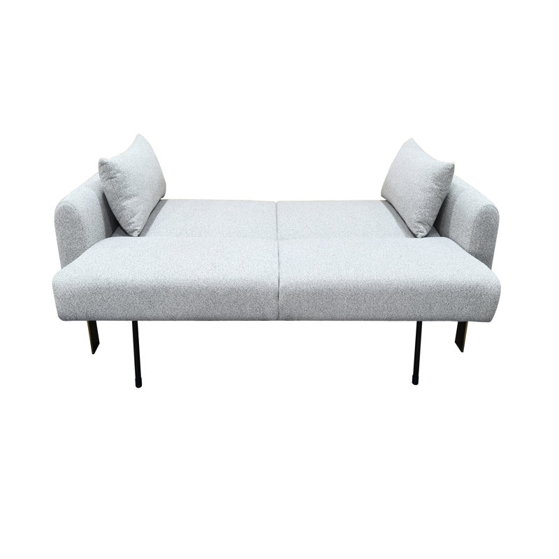 3 Seater Linen Sofa Bed, Silver