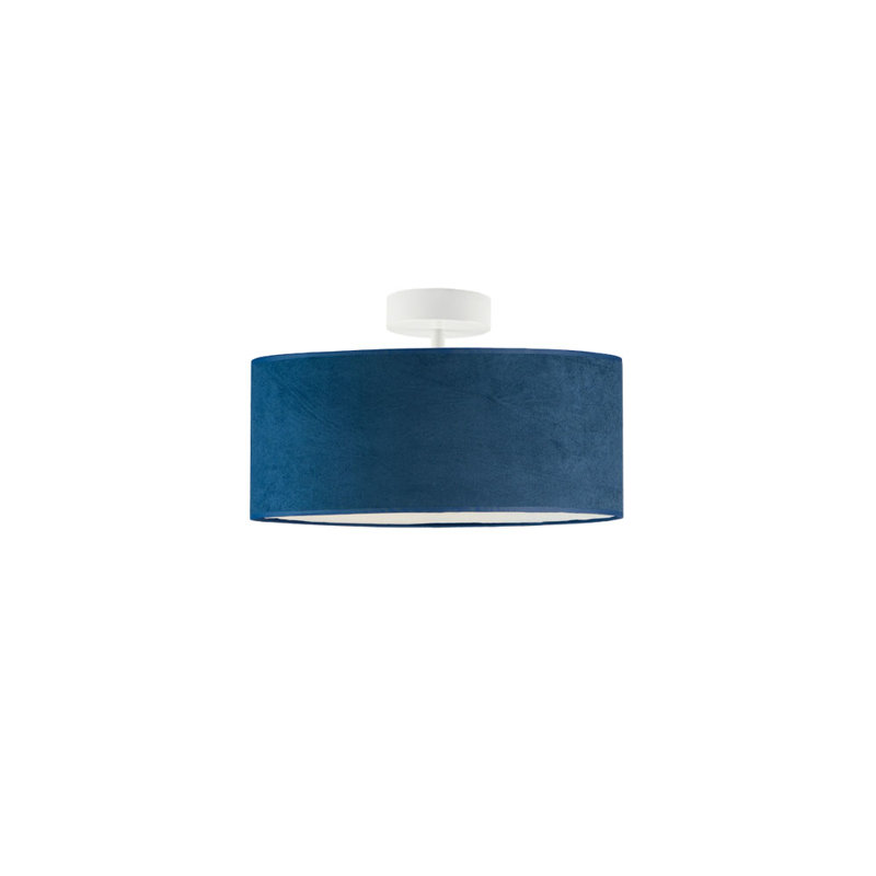 Vannatter Fabric Semi Flush Mount, White, Navy
