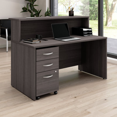 Arrive 60W x 30D Manufactured Wood Reception Desk with Filing Cabinet