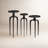 Evian Round Tray Top Pedestal Set of 3 Nesting End Tables, Black-28674720