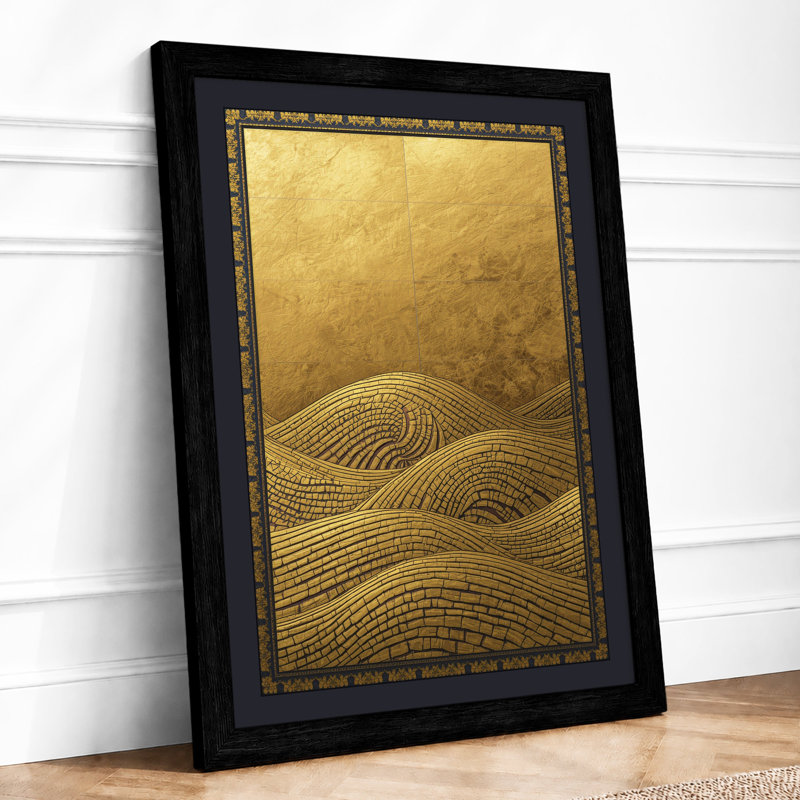 Golden Horizons Minimalist - Framed Print, A1 - 84.1 x 59.4 cm, Black