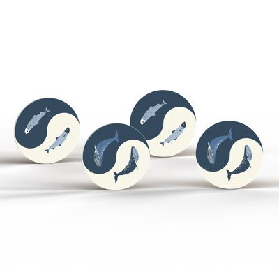Ceramic Round 4 Piece Coaster Set