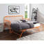 Lit de jour en métal avec couchette relevable orange, essentiel pour la chambre à coucher, design classique, solution de rangement facile dans les meubles de finition, aucune base requise, pieds pliants et