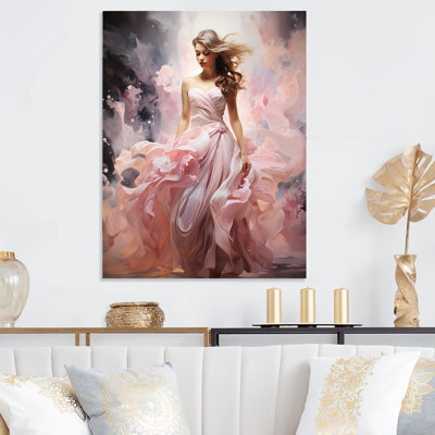 Ink Pink Glamour Fashion Woman  - Fashion Woman Metal Wall Art