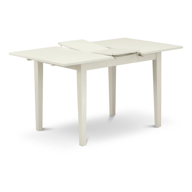 Ensemble de salle à manger 5 pièces comprenant une table de salle à manger rectangulaire avec rallonge papillon et 4 chaises de cuisine, 32 x 54 pouces, lin blanc