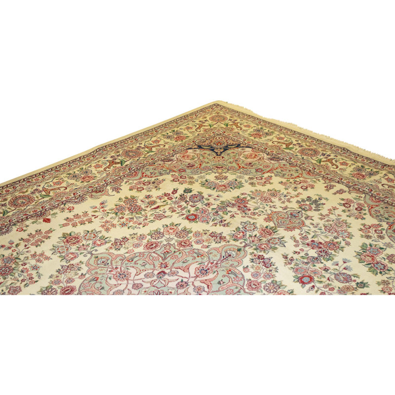 Tapis ivoire noué à la main de haute qualité