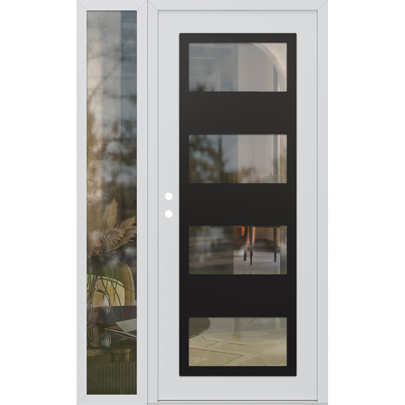 Porte d'entrée avant pré-montée Sidelite, L 51,25 po x H 81,69 po, Clair, Oui