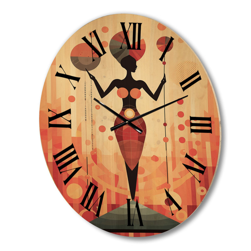 Horloge murale en bois massif Nixen, Grand