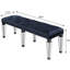 Banc de chambre en velours bleu marine foncé avec rembourrage et pieds en miroir magnétisme et relaxation