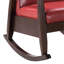 Chaise berçante rouge et espresso