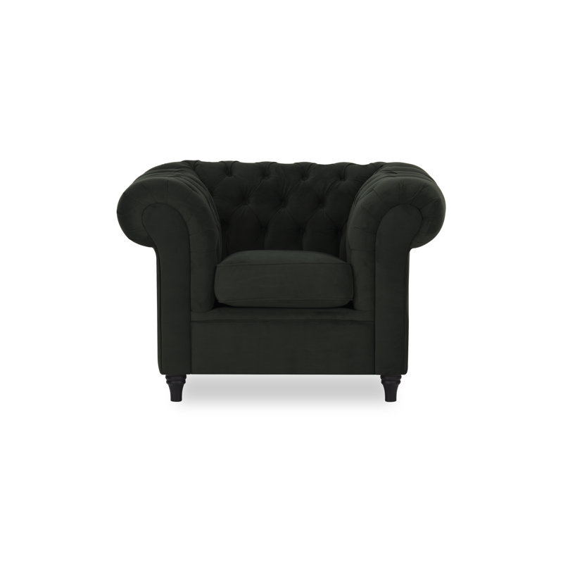 Upholstered Chesterfield Chair, Anthracite
