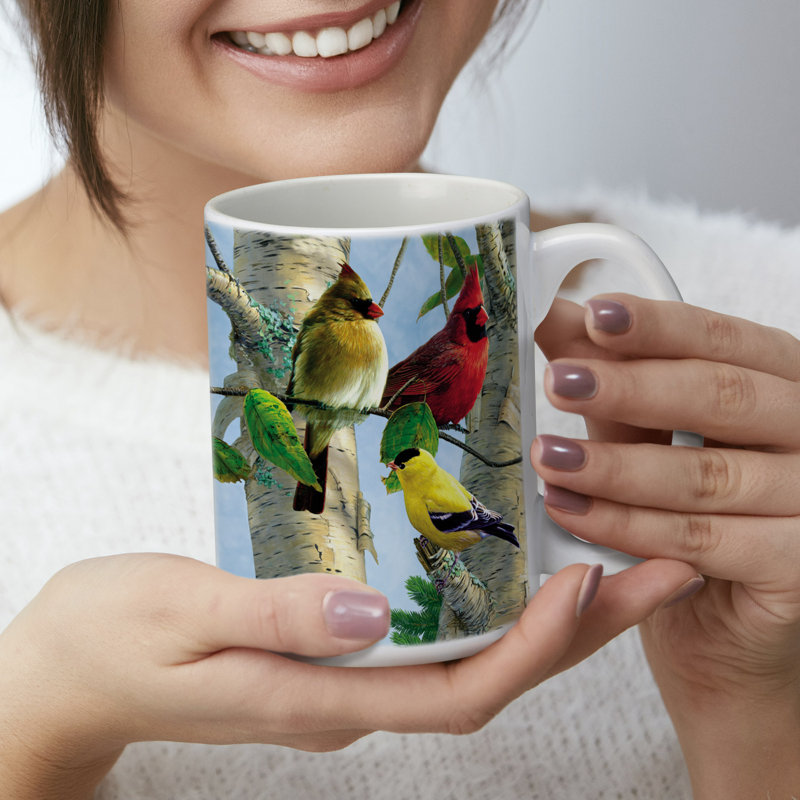 Oiseaux de chant préférés 15 oz. Tasse décorative en céramique