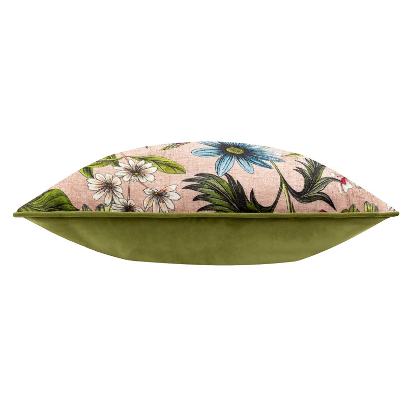 Aneysha Floral Rectangular Lumbar Cushion Cover, Pink