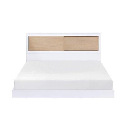 Mobilier de chambre à coucher blanc avec tête de lit et bibliothèque