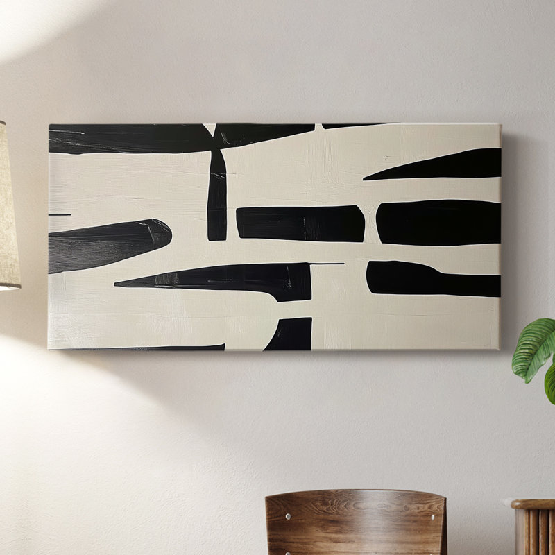 Abstrait, série 7, toile tendue # XCV III, H 16 po x l 32 po