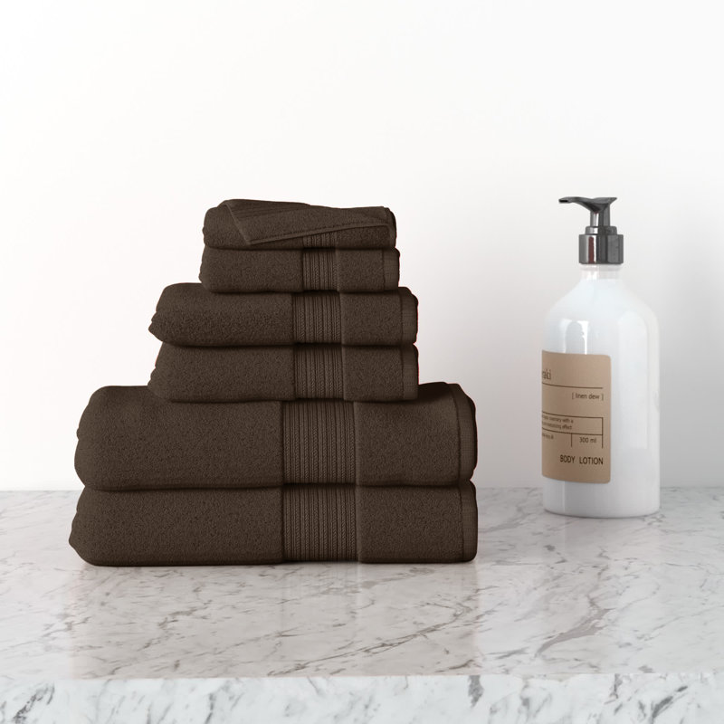 Leone 100% Cotton Plush Mulit-Size Set, Chocolate