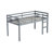 Twin Loft Bed With , Grey. Solid Rubber Wood Build. Strengthened Slat Platform For Support. Ample Under Storage. Low Height Grey Bed, Wood. Included. Durability. Make Use Of Stable Rest-766033867