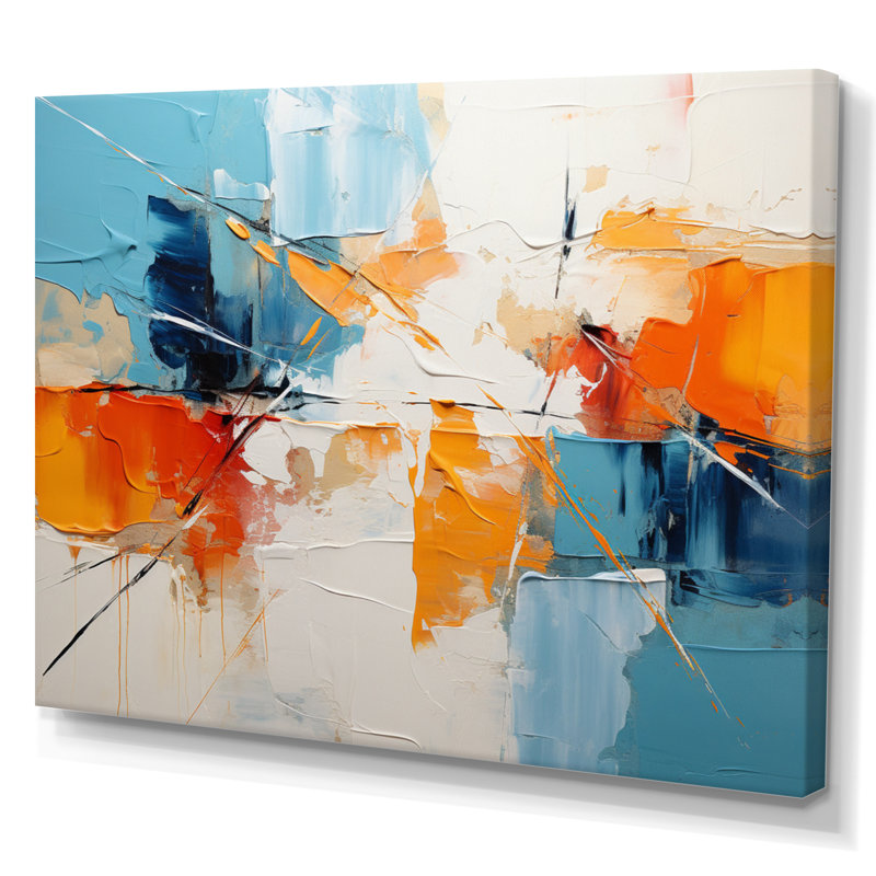 Rhythmic Abstraction III - Abstract Collages Canvas Wall Art, Wrapped Canvas, 12" H x 20" W x 1" D