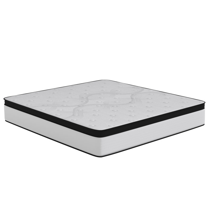 Capri Comfortable Sleep 10" Pocket Spring and Foam Hybrid Mattress by Flash Furniture, King, 10"
