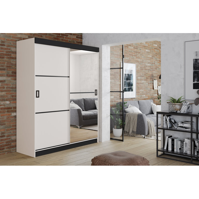 Jariel 2 Door Solid + Manufactured Wood Wardrobe, White