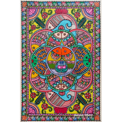 Circle Of Matsya Raas | Acrylic On Handmade Paper | By Shrutee Bhave