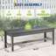 Banc d'extérieur, banc de jardin courbé sans dossier, PEHD, résistant aux intempéries, porche de patio, gris-120275943