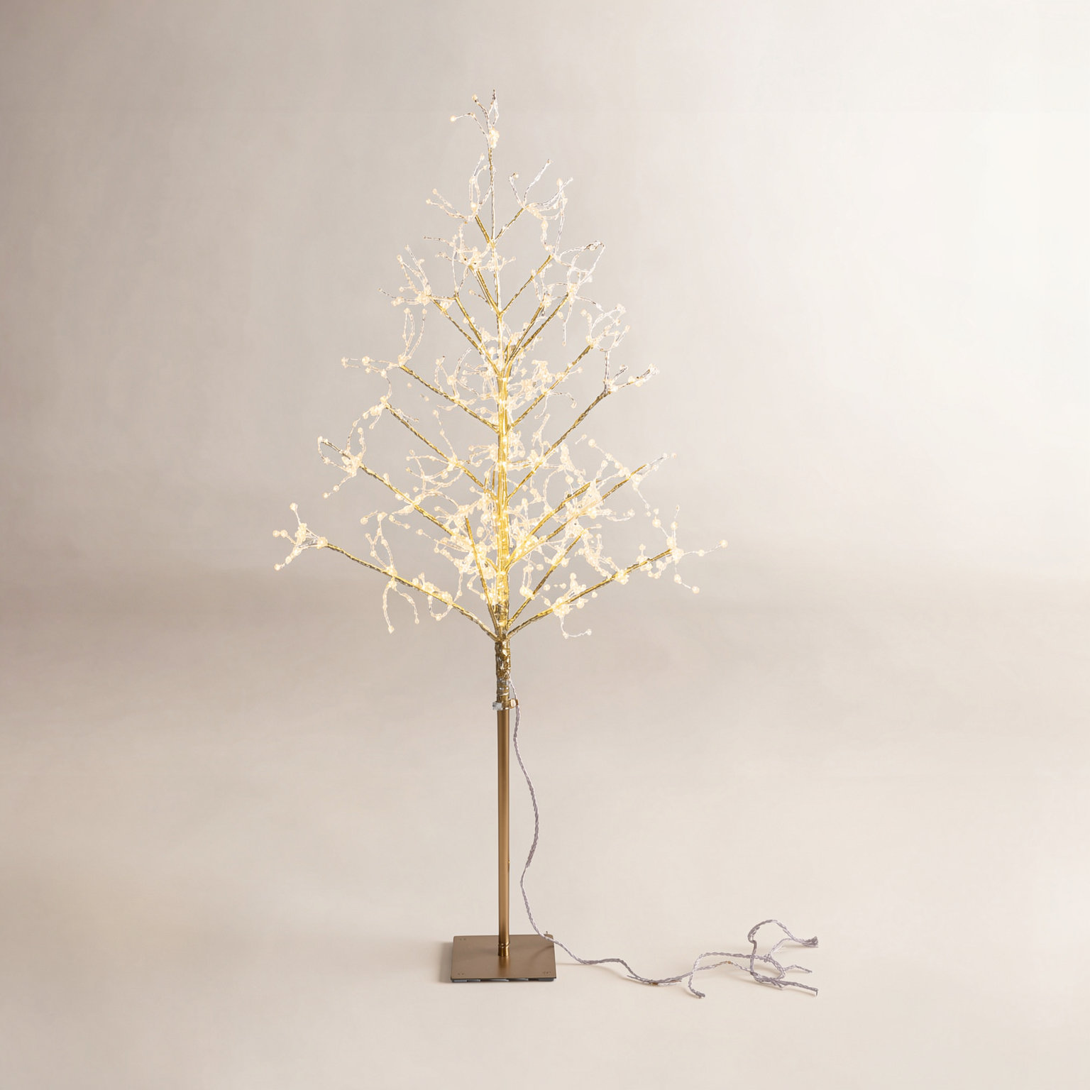 Warm LED Lighted Metal Tree, 5'