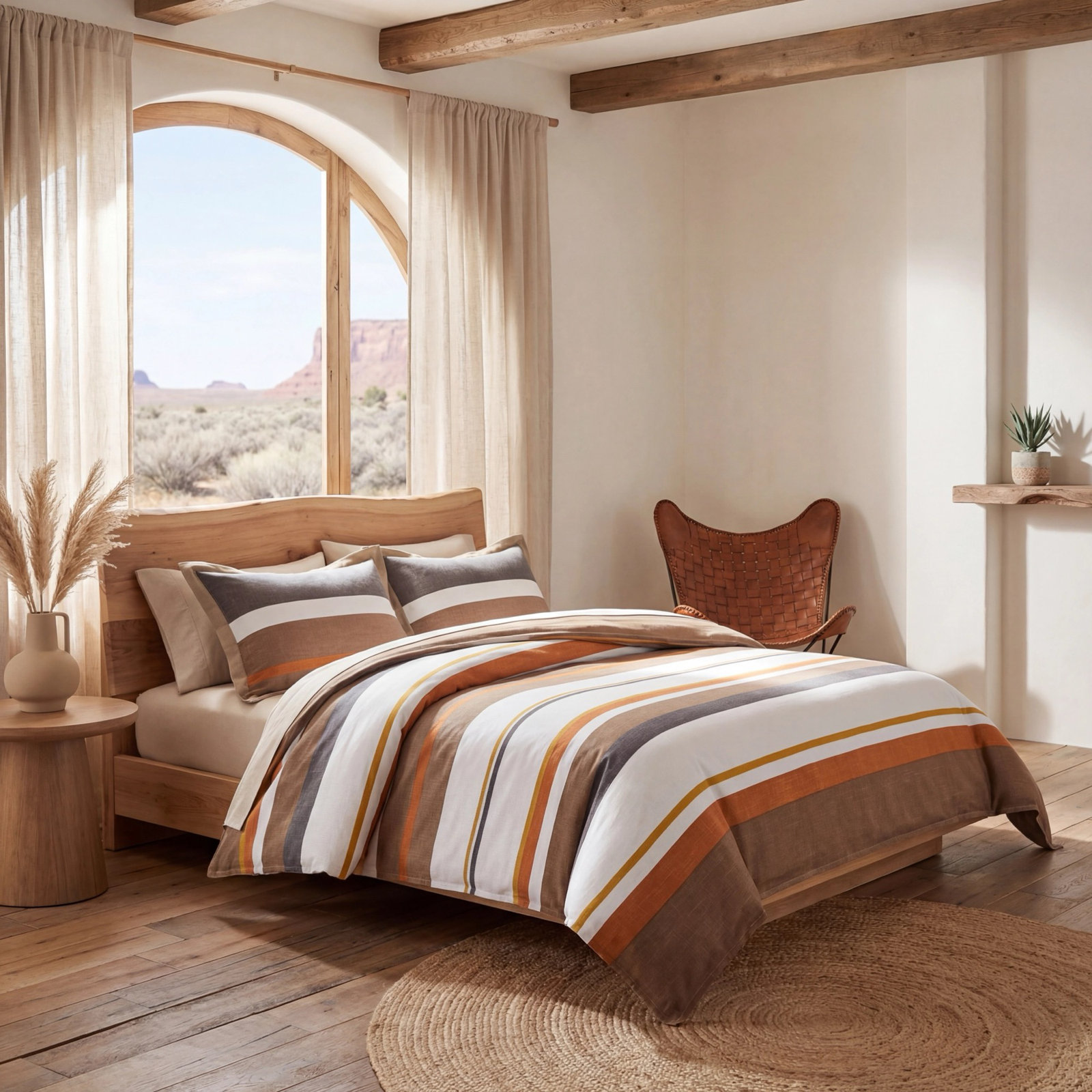 Aria Linen Comforter Set, King Comforter + 2 King Shams