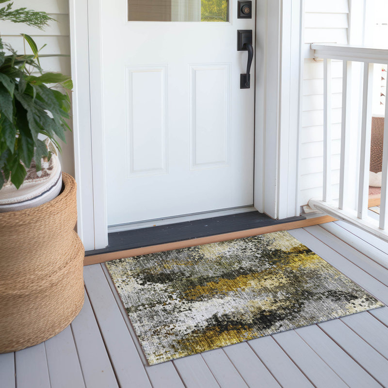 Machine Washable Indoor/Outdoor Boruta ACN2242 Abstract Rug, Rectangle 1'8" x 2'6"