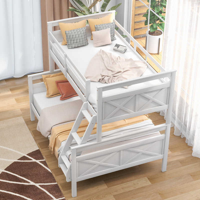 Jaedan Kids Twin Over Full Bunk Bed, White