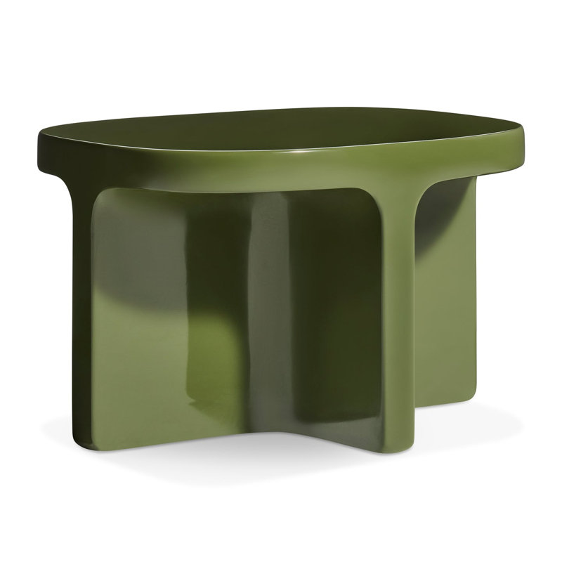 Small Talk Outdoor Side Table, 12" H x 20" W x 16" D, Olive