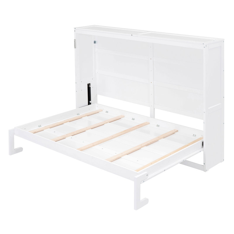 Lit escamotable mural Murphy pour chambre d'amis, Lit double, Blanc