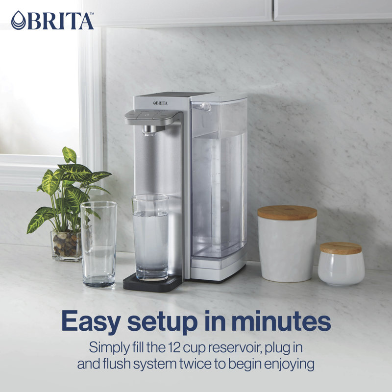 Brita Hub White Countertop Water Filtration System with 12 Cup Reservoir