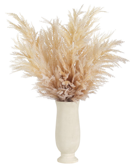 Pampas Grass, Cream, Pottery Vase, 32wx32dx37h