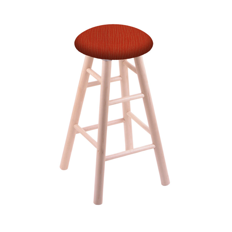 Tabouret tournant 36", Chêne cerisier foncé, Coquelicot graphique
