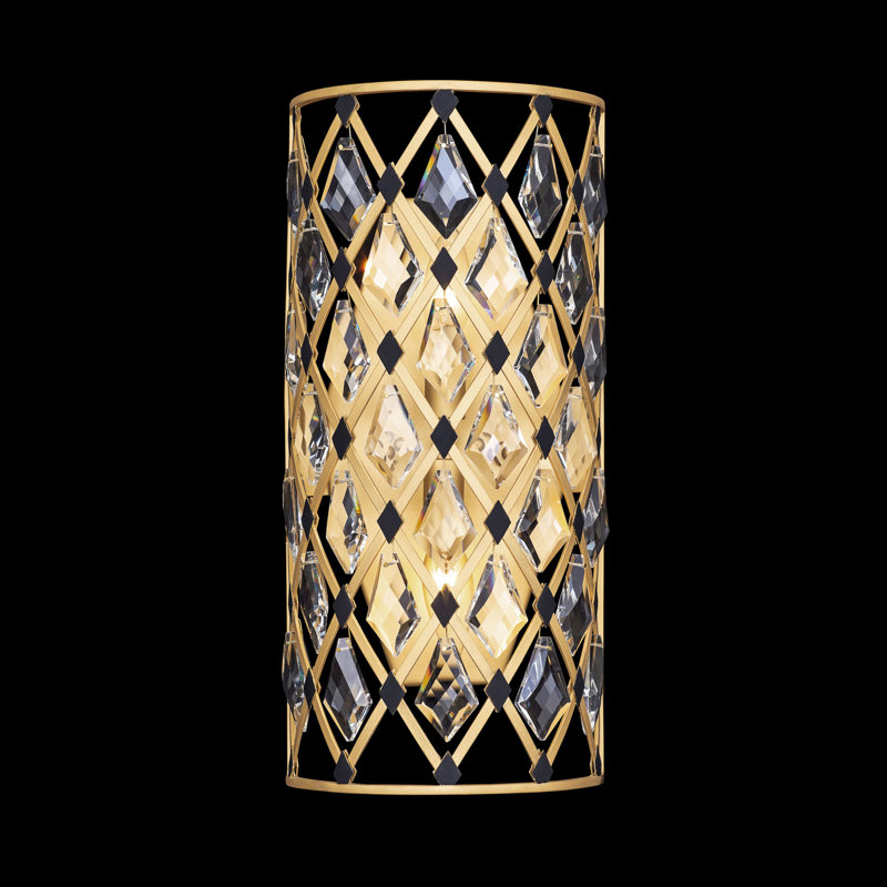 Windsor 2-Light Vanity Light – French Gold/Matte Black, French Gold/Matte Black, 10" W x 21" H x 5.5" D