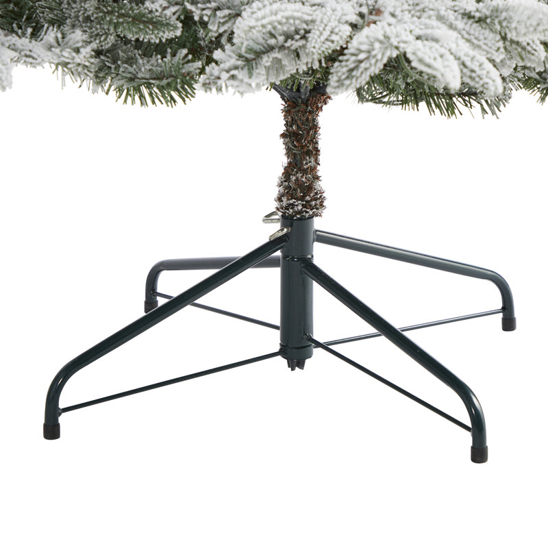 Arbre de Noël artificiel enneigé épinette avec lumières, H 7,5 pi
