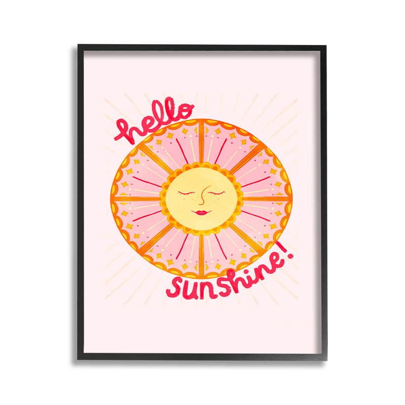 Dessin géométrique «Hello Sunshine» par Glad Your Here Co., Giclée encadrée noir minuit, H 14 po x l 11 po