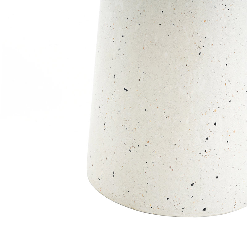 Table d'appoint d'extérieur 24 po H Mgo Terrazzo, blanc